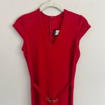 Y2K RED‎ LA FETE BELTED FLARE LEG JUMPSUIT Red Size L Photo 2