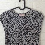 Rebecca Taylor  snow leopard cap sleeve peplum top stretchy‎ women's size S Photo 1