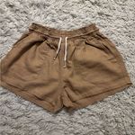 Love Tree Tan Shorts Elastic Waist with Tie Relaxed Fit Size L Photo 0