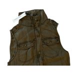 Max jeans Utility Vest XS Olive Green Sleeveless Zip Button 100% Tencel Photo 1