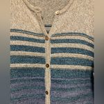 L.L. Bean Striped Button Down Cardigan Long Sleeve Sweater Gray Size XL Photo 4