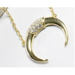 Boutique NEW Women's Gold-Plated Crescent Moon Horn Necklace Size 16 + 2” Photo 7