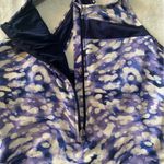 Lands' End size large 12 14 Purple blue White One Piece Swim bathing suit zipper Photo 3