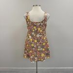 Cider  Champagne Sequin Scoop Neckline Floral Split Mini Dress - Size 1X Photo 6