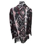 Lucky Brand Aztec Serape Fringe Open Front Cardigan Sweater size Medium Photo 4