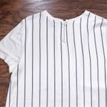 St. John  • alternating stripes contrast tee top popover cream black patchwork Photo 7