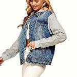 Maurice's  Blue Denim Jacket with Gray Sleeves Photo 0