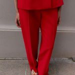 ZARA NWT red side split hem trouser pants Photo 4