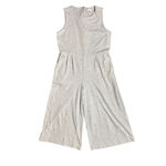 Eileen Fisher  Womens Org Cotton Gray Wide Leg Jumpsuit Medium Pockets Zipper Photo 3