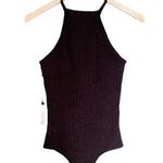 ASTR NWT Bodysuit High Halter Neck Black Soft Ribbed Knit One Piece Size Medium Photo 1