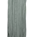 Kori America Olive Green Cold Shoulder Maxi Shirt Dress Button Down Slits Size S Photo 0