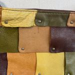 B. Makowsky Brown and Yellow Patchwork Shoulder Bag Photo 4