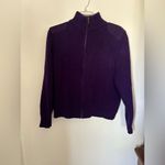 Ralph Lauren Lauren  purple turtleneck full zip sweater L 100% cotton Photo 4