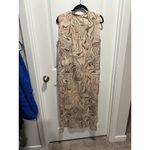 Tart  Tan Brown Maxi Dress Large Sleeveless V-Neck Long Boho L Print Silky Photo 5