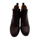 Earth Women’s 6.5 Marisole Block Heel Slip On Zipper Brown Leather Ankle Boots Photo 4