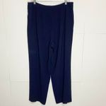 Talbots Women's Sz 14 (34x28) Pleated Pants Navy Blue Dress Career Stretch Lined Photo 3