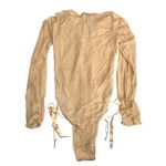 Frederick's of Hollywood  Lola Lee Sheer Mesh Long Sleeve Teddy Beige Late M Photo 1