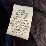 Banana Republic Plaid Wool Blend Peplum Coat Jacket | Blue Tan | Size 2 Photo 5