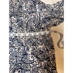 Sigrid Olsen 100% Linen Tunic Top Blue White Paisley Floral Print 2X Vacatiomn Photo 5