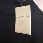 Carmen Marc Valvo Black and Gold Mock Neck Long Sleeve Sweater Sz M NWT Photo 4