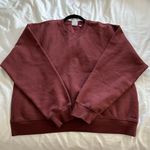 Aritzia Perfect Fit Crewneck Sweatshirt in Burgundy Photo 1