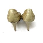 Prada gold Beige Leather Strappy Open Toe Platform heel Pumps size 35.5 Photo 6