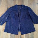 Dress Barn  Woman’s Navy Blue 3/4 sleeve Textured Blazer Size 2X Photo 0