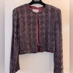 Adrianna Papell BOUTIQUE EVENING BEADED & SILK STUNNING JACKET Burgundy Small Photo 0