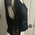 Black Poppy  cropped top with distressed sides Photo 1