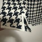 Akris  Black White Houndstooth Linen Faux Leather Trim Blazer Jacket Size 6 Photo 5