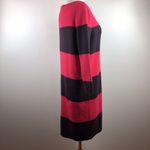 Gap Sweater Dress Medium Striped Ribbed Knit 3/4 Sleeve Red Rugby Knee Length Photo 3