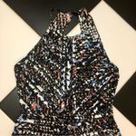 Parker Zulma Halter Mini Dress Mesh Cut Outs Confetti Pattern Multi Abstract szL Photo 8