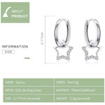 Boutique NEW Women'sā 2 Piece Platinum Plated S925 Starry Diamond Simulant Hoop Earrings Photo 6