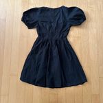 Princess Polly Raleigh black puff sleeve dress with tie V neck detail Photo 2