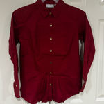 Joan Rivers Women’s Size 2  Red Button Down Collared Long Sleeve with Pleat Photo 0