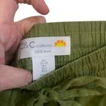 C&C California  100% linen NWOT green large pockets drawstring waist Photo 2
