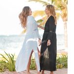 DUSTER BEACH COVER UP Open KIMONO T. ZOVICH Bell Sleeve Ecofriendly White Small Photo 11