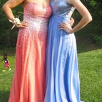 La Femme Periwinkle Strapless Prom Dress Photo 9