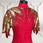 Vintage Sean 1980’s Art Deco Sequined Beaded 100% Silk Cocktail Dress Size L Red Size L Photo 1