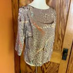 Vintage 80s dressy colorful leopard blouse Size 4 Photo 8