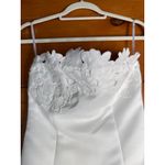 Lulus NWT  Unforgettable Icon White Satin Strapless Floral Mini Dress Party Sz M Photo 4