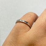 10K White Gold Round Diamond Wedding Anniversary Stackable Band Ring Size 7.25 Silver Photo 4