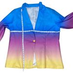 Women's Multicolor Cropped Blazer Fairy Button up Preppy Plus Size 4X Blue Size L Photo 4