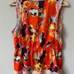 Rebecca Minkoff NWOT  Women's Sleeveless Floral Lace Trim Tank Top Orange small Photo 10