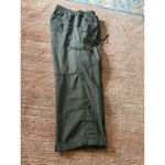 Old Navy Cargo Capri Pants Women Size M Green 100 Cotton Drawstring Waist Photo 7