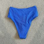 Aerie  Shine Pique Twist High Cut Bikini Bottom Blue Sparkle Swim Beach Size S Photo 5
