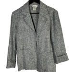 Coldwater Creek Women's 8P Gray Linen Cotton Blazer Jacket 3/4 Sleeve Career Photo 0
