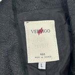 Vertigo Paris EUC Black Jacquard Blazer with Gold Buttons Formal Jacket Womens L Photo 4