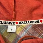 Plaid flannel hoodie with a relaxed fit Size L Orange Size L Photo 6