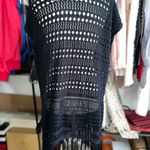 Peck & Peck Black Crochet Fringe Cardigan sweater size s/m Photo 5